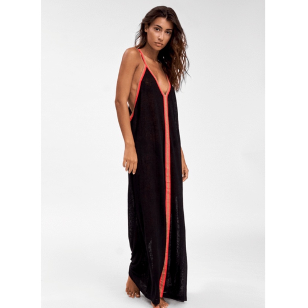 PITUSA- Inca Sundress - Black-Red